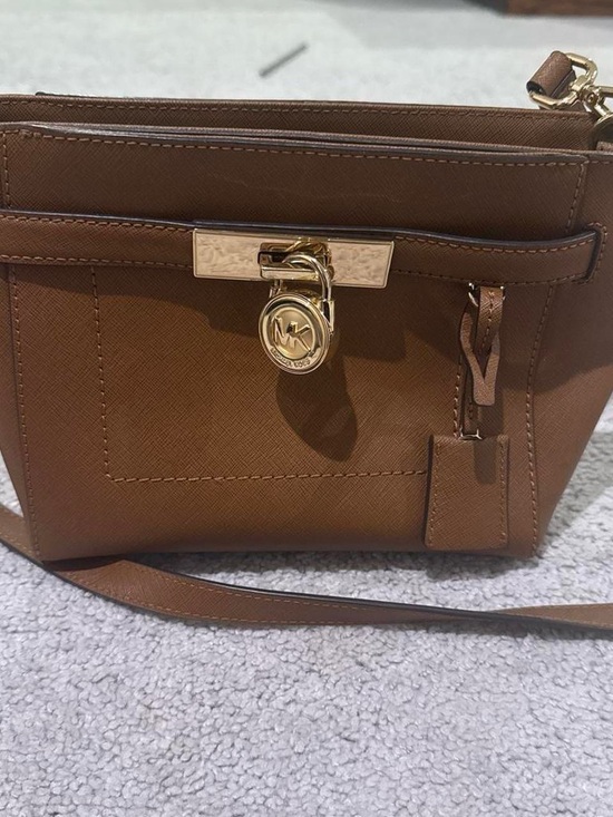 Michael Kors Handbags - Michael Kors Cognac Saffiano Leather Crossbody with Gold Hardware